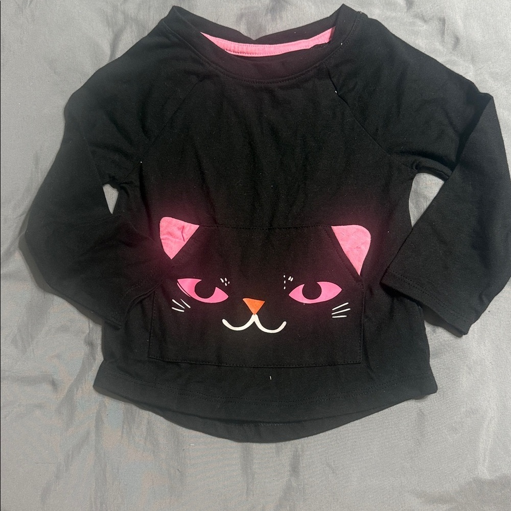 Cat & Jack Black Shirt with Pink Trim